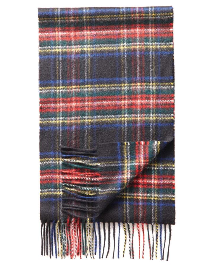 Charles Tyrwhitt Charles Tyrwhitt Black Tartan Cashmere Scarf