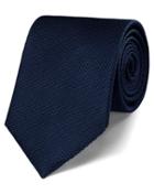  Navy Silk Plain Classic Tie By Charles Tyrwhitt