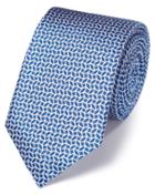 Charles Tyrwhitt Royal And White Silk Geometric Classic Tie By Charles Tyrwhitt