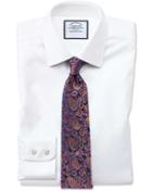 Charles Tyrwhitt Slim Fit Non-iron Step Weave White Cotton Dress Shirt Single Cuff Size 14.5/32 By Charles Tyrwhitt