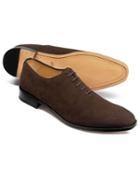  Brown Suede Wholecut Shoes Size 11.5 By Charles Tyrwhitt
