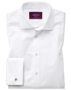 Charles Tyrwhitt Slim Fit Semi-spread Collar Luxury Twill White Egyptian Cotton Dress Shirt French Cuff Size 14.5/33 By Charles Tyrwhitt