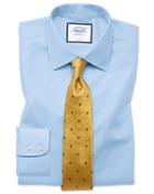  Extra Slim Fit Sky Blue Non-iron Twill Cotton Dress Shirt French Cuff Size 14.5/32 By Charles Tyrwhitt