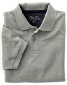 Charles Tyrwhitt Charles Tyrwhitt Grey Pique Cotton Polo Size Large