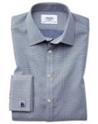Charles Tyrwhitt Extra Slim Fit Non-iron Square Weave Navy Blue Cotton Dress Casual Shirt Single Cuff Size 14.5/32 By Charles Tyrwhitt