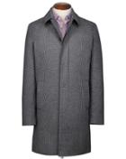 Charles Tyrwhitt Grey Puppytooth Cotton Raincotton Coat Size 38 By Charles Tyrwhitt