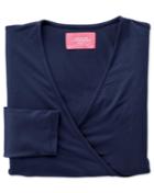 Charles Tyrwhitt Charles Tyrwhitt Women's Navy Jersey Wrap Synthetic Top Size 4