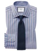  Classic Fit Red Multi Stripe Egyptian Cotton Dress Shirt French Cuff Size 15.5/33 By Charles Tyrwhitt