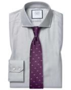  Slim Fit Cutaway Collar Cotton Stretch With Tencel&trade; Grey Cotton Tencel Dress Shirt Single Cuff Size 14.5/32 By Charles Tyrwhitt