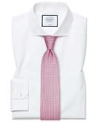  Super Slim Fit White Non-iron Poplin Cotton Dress Shirt Single Cuff Size 14/33 By Charles Tyrwhitt