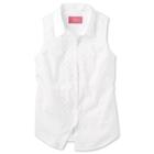 Charles Tyrwhitt Charles Tyrwhitt White Broderie Semi-fitted Sleeveless Shirt (12)