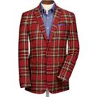Charles Tyrwhitt Charles Tyrwhitt Red Checkered Slim Fit Royal Stewart Wool Jacket Size 38