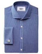 Charles Tyrwhitt Charles Tyrwhitt Extra Slim Fit Cutaway Collar Non-iron Puppytooth Royal Blue Shirt