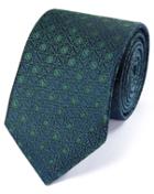  Forest Green Silk English Luxury Geometric Tie By Charles Tyrwhitt