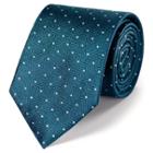 Charles Tyrwhitt Charles Tyrwhitt Classic Peacock Blue And White Melange Spot Tie