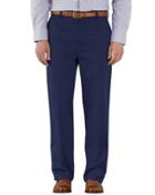 Charles Tyrwhitt Marine Blue Classic Fit Flat Front Non-iron Cotton Chino Pants Size W32 L30 By Charles Tyrwhitt