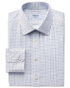 Charles Tyrwhitt Charles Tyrwhitt Classic Fit Non-iron Windowpane Check Indigo Cotton Dress Shirt Size 15/34