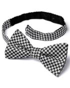 Charles Tyrwhitt Black And White Silk Puppytooth Ready-tied Bow Tie By Charles Tyrwhitt