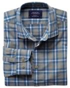 Charles Tyrwhitt Charles Tyrwhitt Extra Slim Fit Grey And Sky Blue Check Heather Shirt