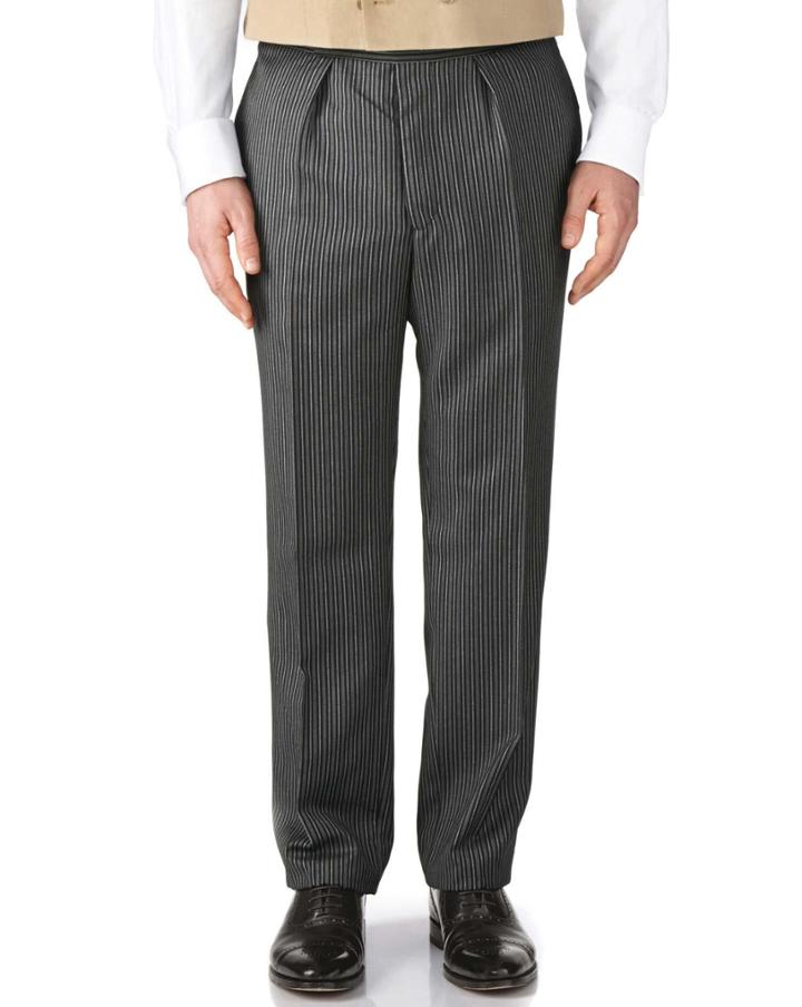 Charles Tyrwhitt Charles Tyrwhitt Black Striped Classic Fit Morning Suit Pants Size 30/38