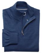 Charles Tyrwhitt Mid Blue Merino Wool Zip Neck Sweater Size Medium By Charles Tyrwhitt