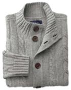 Charles Tyrwhitt Grey Lambswool Cable Cardigan Size Large By Charles Tyrwhitt
