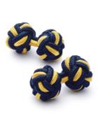  Navy And Gold Knot Cufflinks By Charles Tyrwhitt