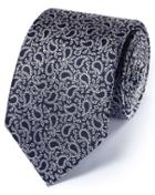  Navy Silk Classic Paisley Tie By Charles Tyrwhitt