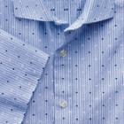Charles Tyrwhitt Charles Tyrwhitt Slim Fit Sky Blue Stripe Short Sleeve Coup Cotton Dress Shirt Size Xs