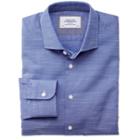 Charles Tyrwhitt Charles Tyrwhitt Blue Slub Plain Business Casual Semi-spread Classic Fit Shirt (15 - 35)