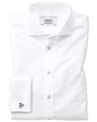 Charles Tyrwhitt Extra Slim Fit Spread Collar Non-iron Poplin White Cotton Dress Shirt French Cuff Size 14.5/32 By Charles Tyrwhitt
