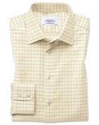  Extra Slim Fit Country Check Multi Cotton Dress Shirt Single Cuff Size 15.5/33 By Charles Tyrwhitt