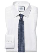  Extra Slim Fit Egyptian Cotton Chevron White Dress Shirt French Cuff Size 14.5/32 By Charles Tyrwhitt