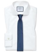  Super Slim Fit Non-iron 4-way Stretch White Cotton Dress Shirt Single Cuff Size 14.5/32 By Charles Tyrwhitt