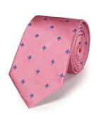 Charles Tyrwhitt Pink And Royal Blue Silk Classic Fleur-de-lys Tie By Charles Tyrwhitt