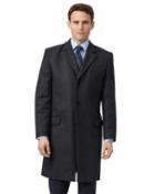  Charcoal Italian Wool And Cashmere Overwool/cashmere Coat Size 36 By Charles Tyrwhitt