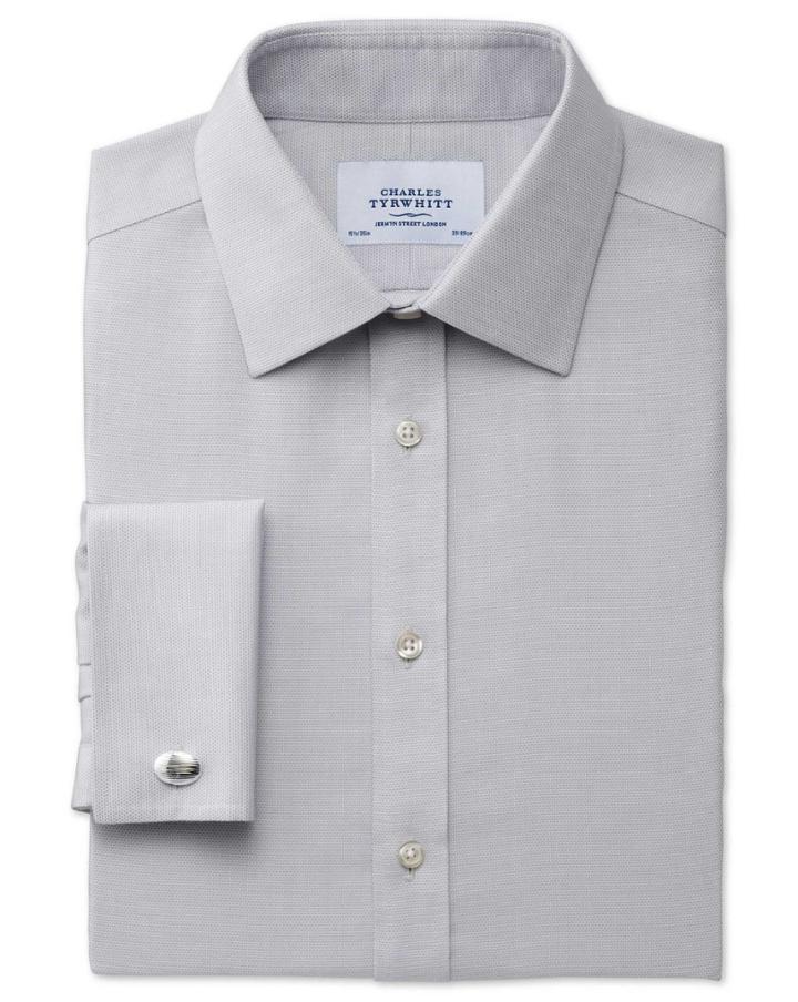 Charles Tyrwhitt Charles Tyrwhitt Extra Slim Fit Non-iron Micro Spot Grey Shirt