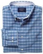 Charles Tyrwhitt Charles Tyrwhitt Classic Fit Blue And White Check Washed Oxford Shirt