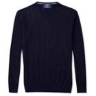 Charles Tyrwhitt Charles Tyrwhitt Navy Cotton Cashmere V Neck Sweater (l)