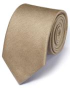  Stone Silk Mix Classic Plain Tie By Charles Tyrwhitt