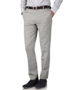 Charles Tyrwhitt Silver Grey Slim Fit Flat Front Non-iron Cotton Chino Pants Size W30 L30 By Charles Tyrwhitt