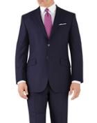  Navy Stripe Classic Fit Flannel Business Suit Wool Jacket Size 38 By Charles Tyrwhitt