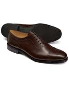  Chocolate Goodyear Welted Oxford Brogue Rubber Sole Shoe Size 12 By Charles Tyrwhitt