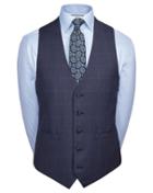  Airforce Blue Adjustable Fit Italian Suit Wool Vests Size W36 By Charles Tyrwhitt