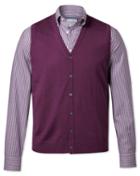  Dark Purple Merino Vest Size Medium By Charles Tyrwhitt