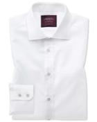  Classic Fit White Luxury Twill Egyptian Cotton Dress Shirt French Cuff Size 15/35 By Charles Tyrwhitt