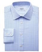 Charles Tyrwhitt Slim Fit Twill Grid Check Sky Blue Cotton Dress Shirt Single Cuff Size 15/32 By Charles Tyrwhitt
