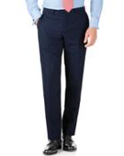 Charles Tyrwhitt Charles Tyrwhitt Indigo Blue Puppytooth Classic Fit Panama Business Suit Wool Pants Size W32 L32