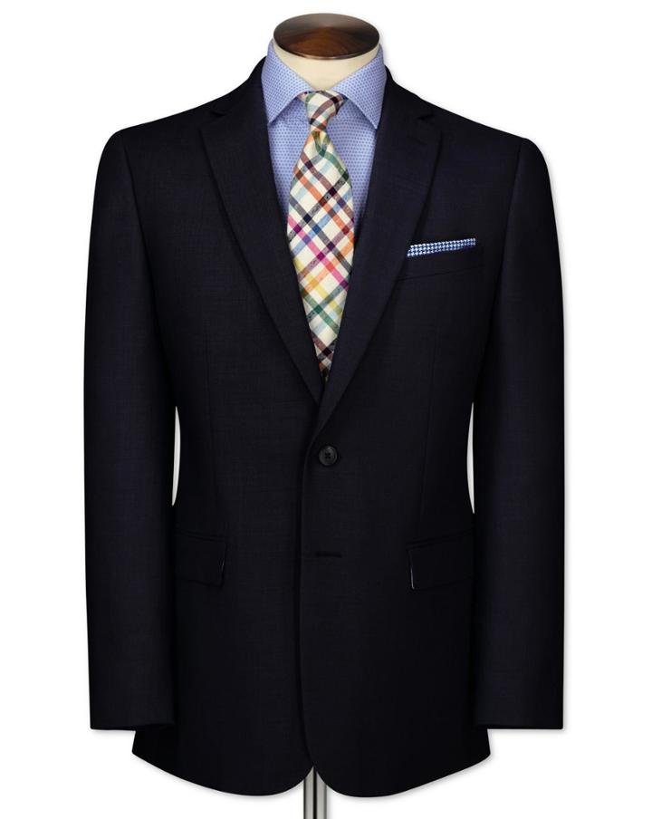 Charles Tyrwhitt Charles Tyrwhitt Navy Slim Fit Business Suit Wool Jacket Size 36