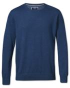  Mid Blue Merino Wool Crew Neck Sweater Size Large By Charles Tyrwhitt